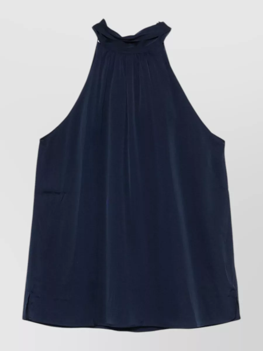 Silk95five Villette Halterneck Top Bow Detail