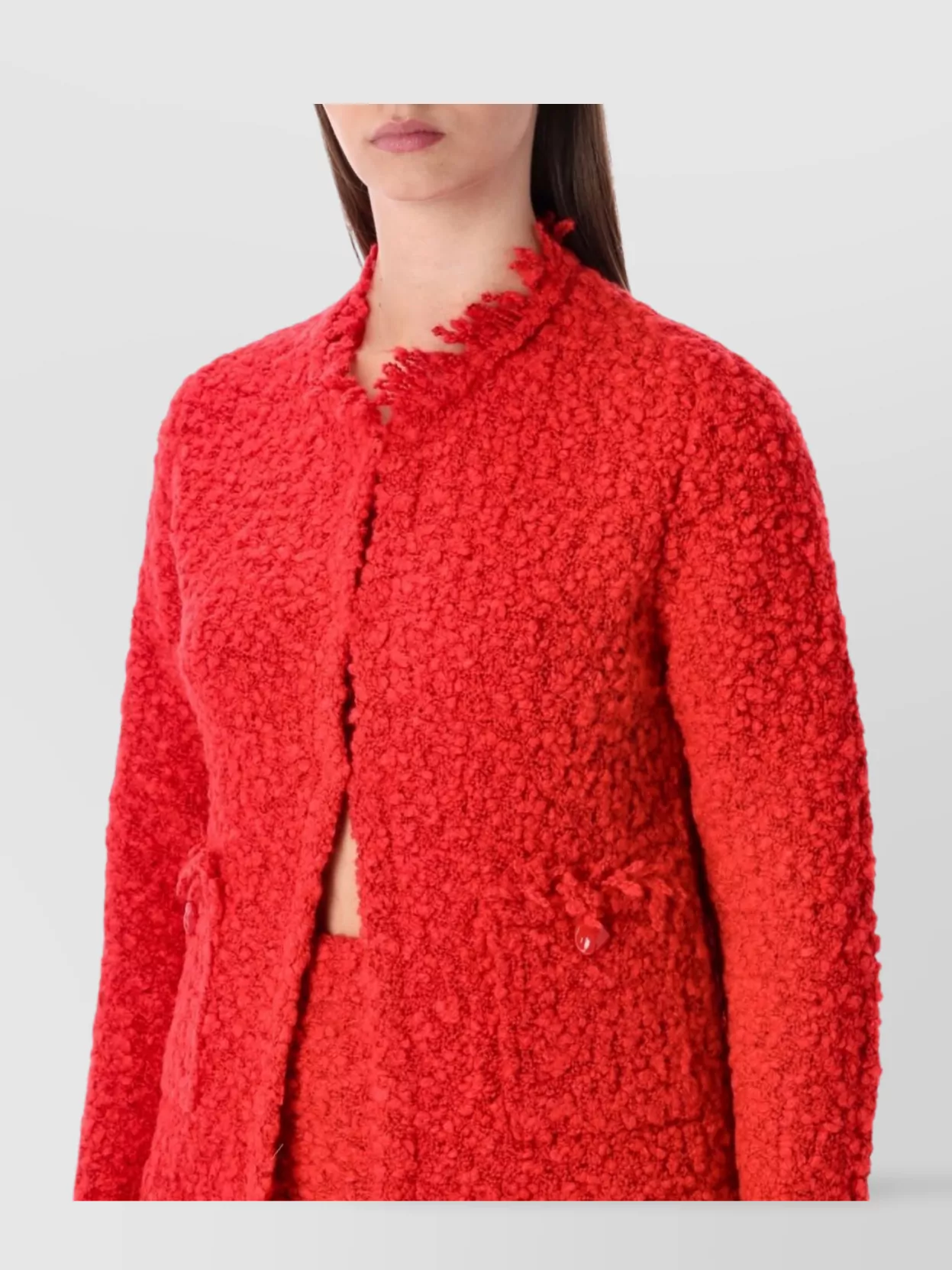 Fabiana Filippi Textured Knit Jacket Frayed Edges