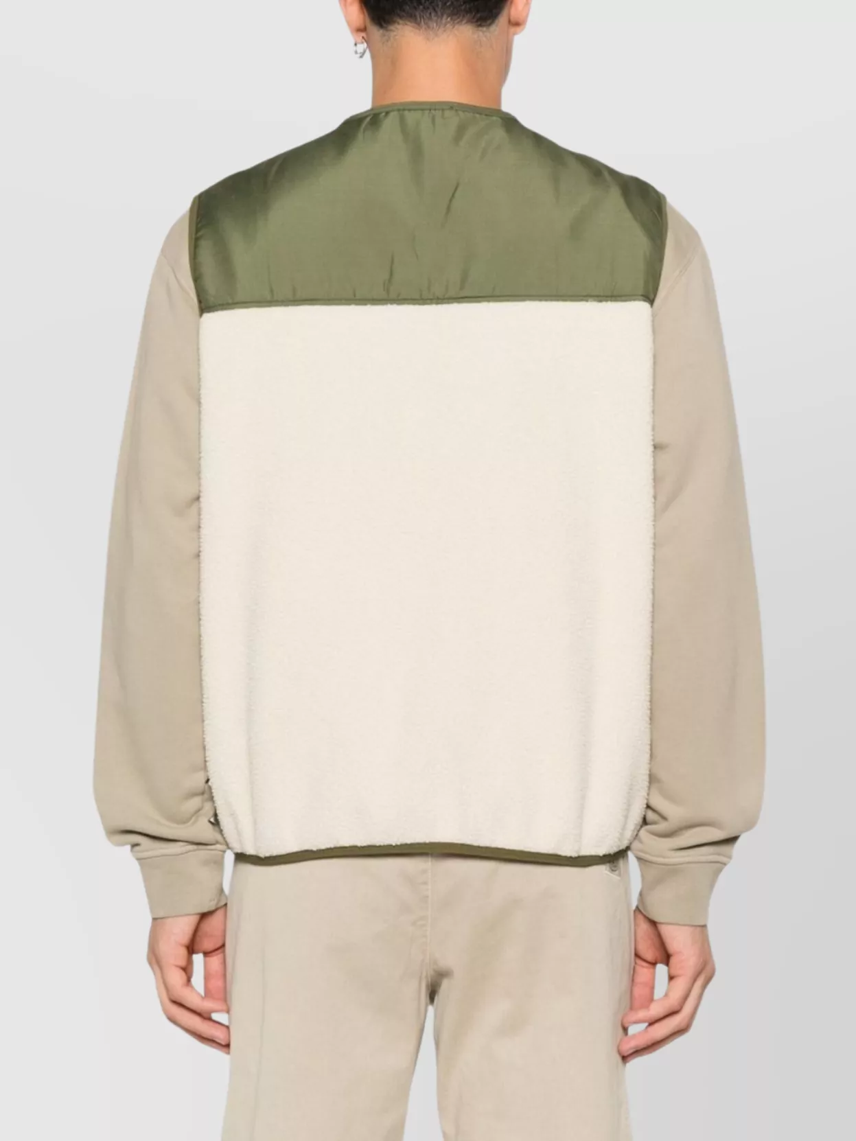 A.p.c. Crew Neck Sleeveless Sweatshirt With Contrast Panel