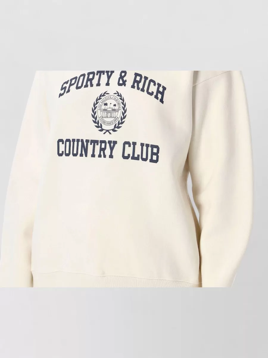 Sporty & Rich Cotton Oversized Logo-Print Crewneck Sweatshirt