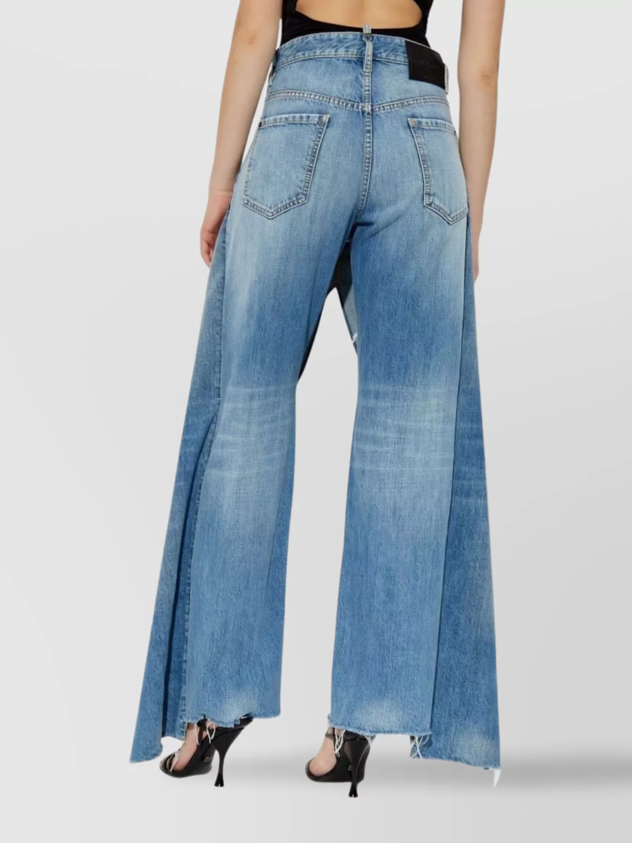 Dsquared2 High Waist Wide Leg Trousers With Sash