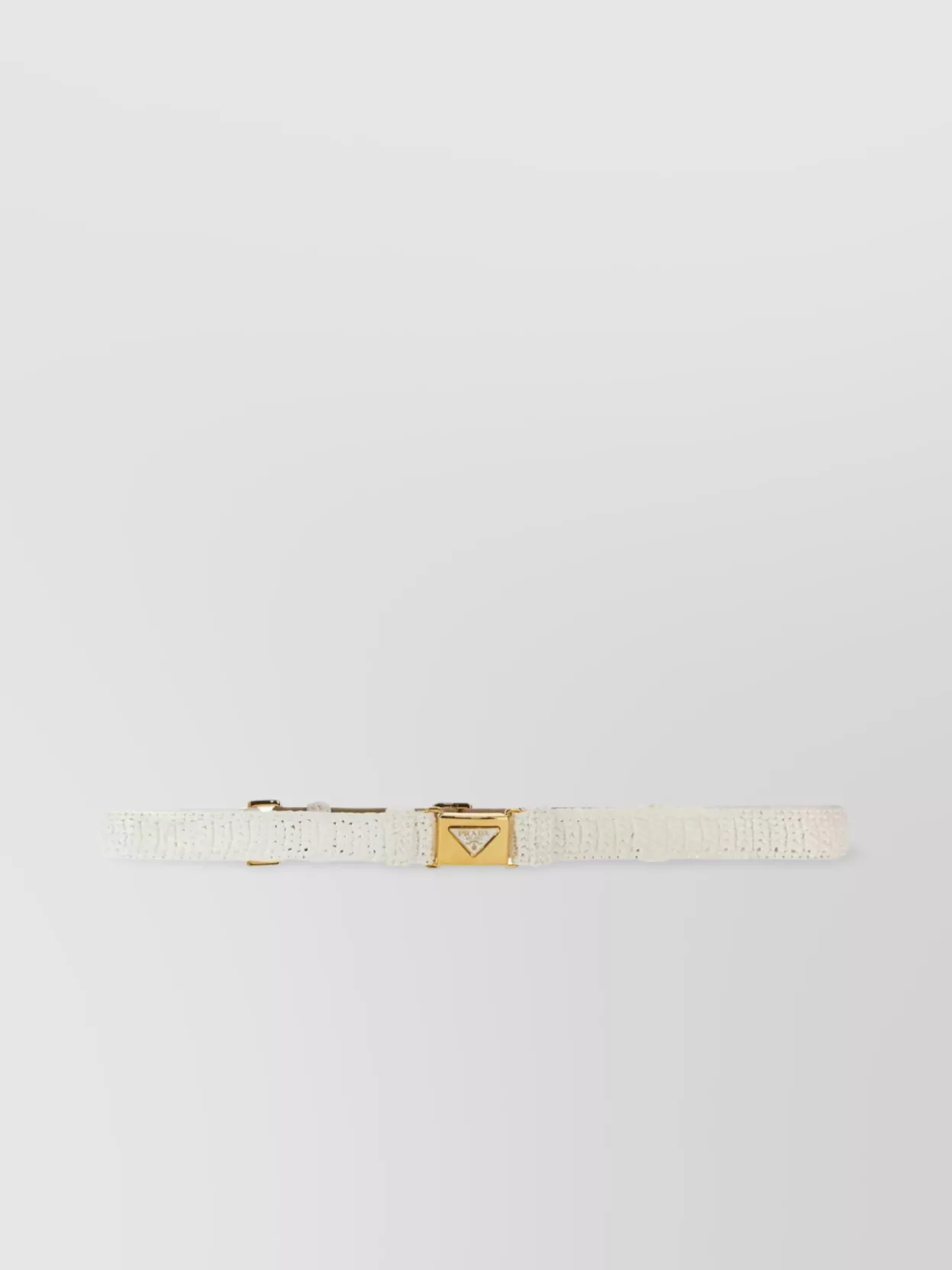 Shop Prada Raffia Belt With Adjustable Length And Braided Design In White