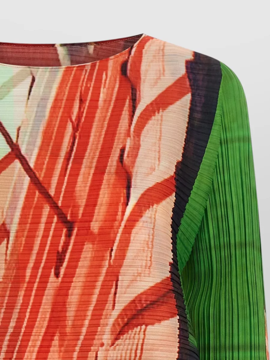 Pleats Please Issey Miyake City Collage Knee Length Long Sleeve Dress