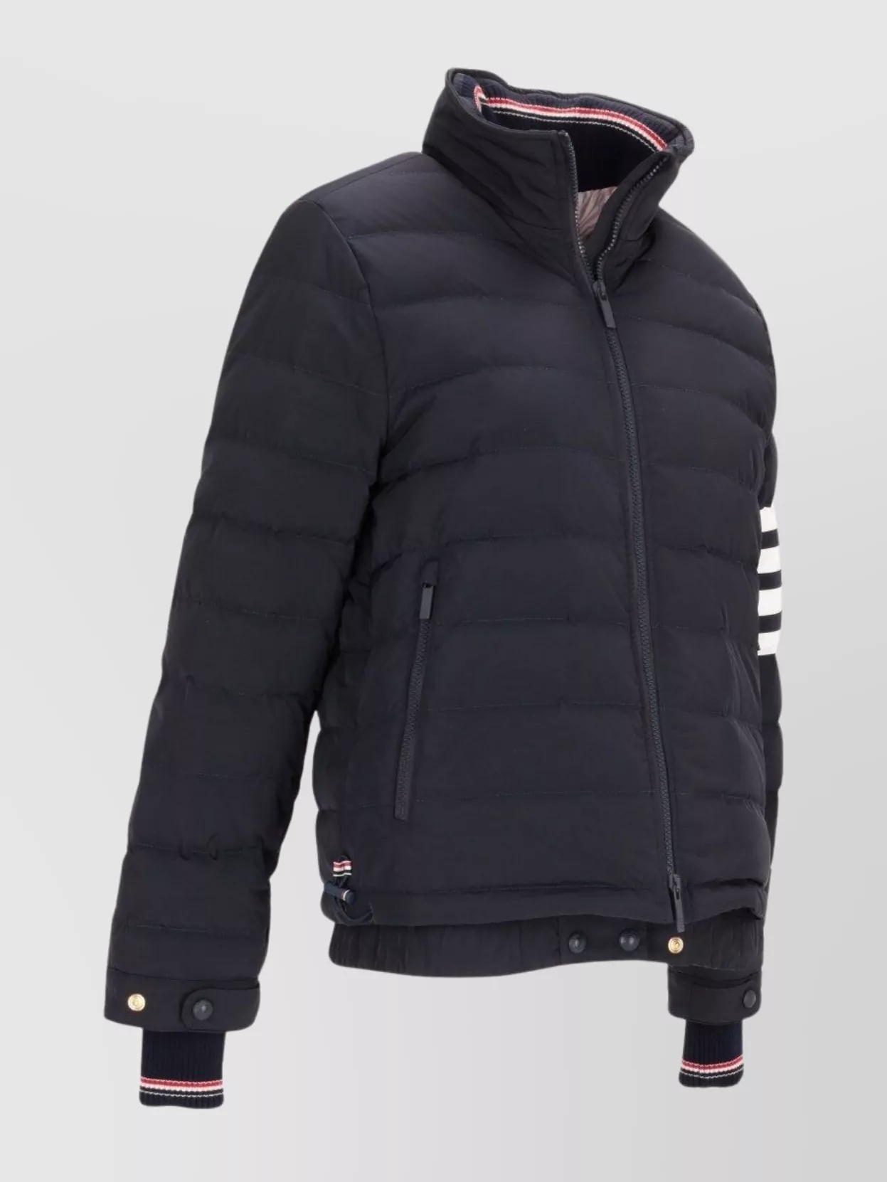 Thom Browne Padded Funnel Neck Ski Jacket With Striped Detail