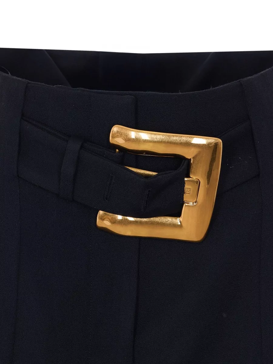 Balmain Belted Wool Tailored Shorts