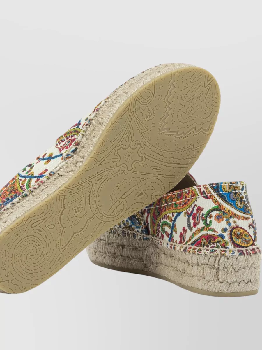 Etro Paisley Cotton Espadrilles Round Toe Sole