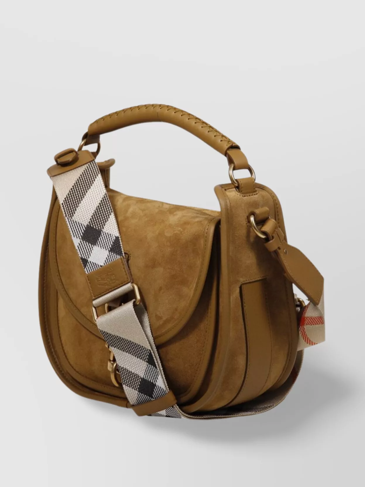 Shop Burberry Small Clip Messenger Bag Suede Finish