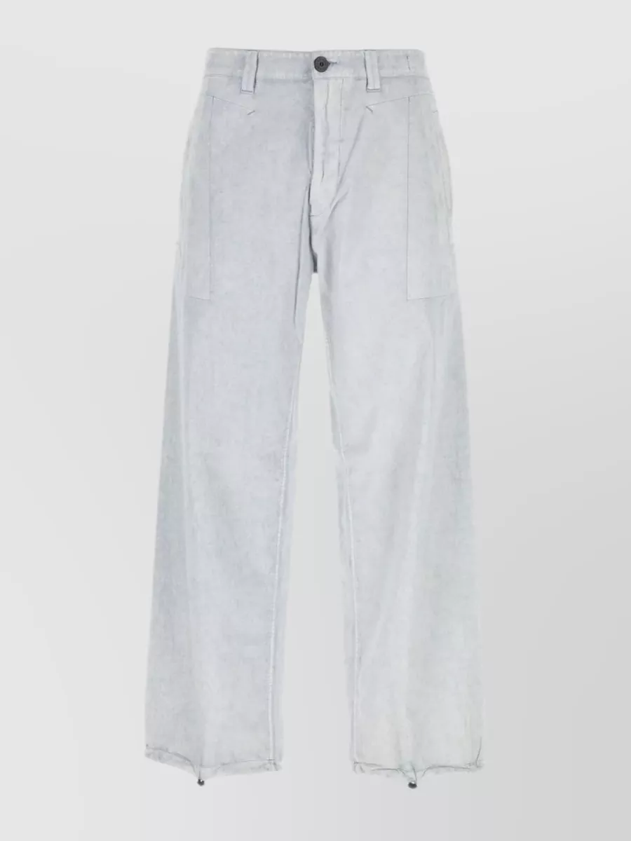 Stone Island Wide-Leg Pant In Pure Cotton With Front Pleats