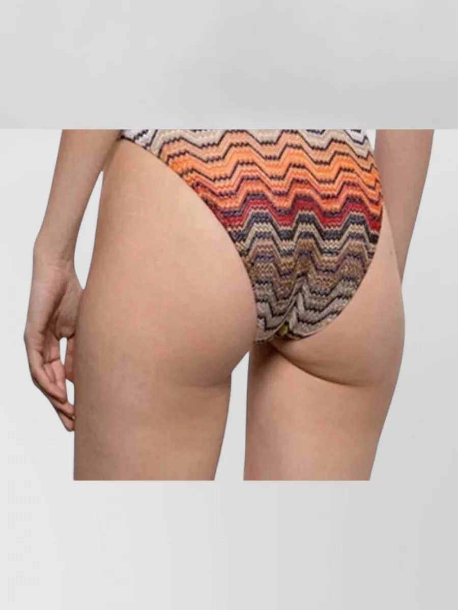 Missoni Halterneck V-Neck Zigzag One-Piece Swimsuit