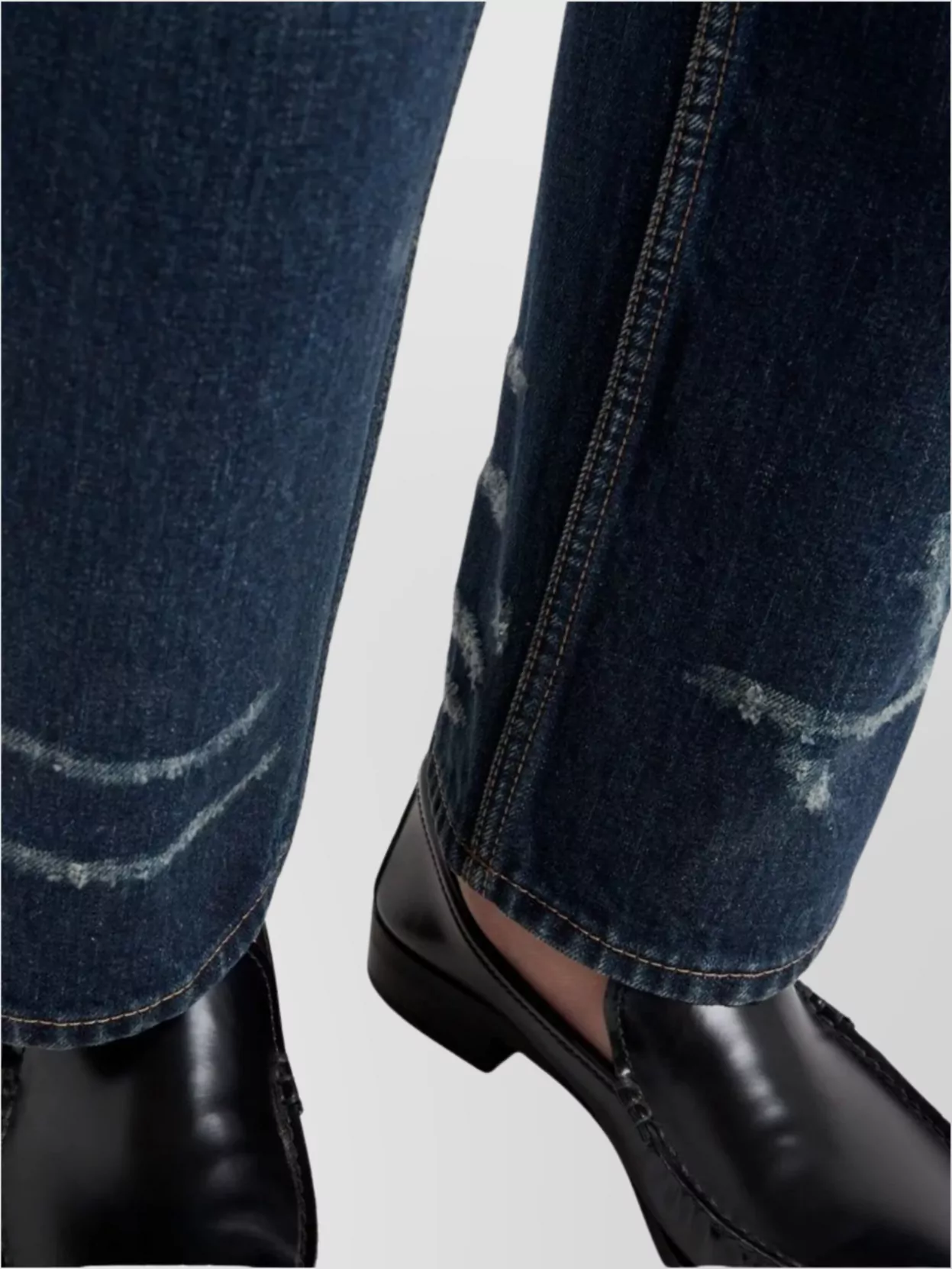 Prada Five Pocket Trousers With Distressed Faded Effect In Blue