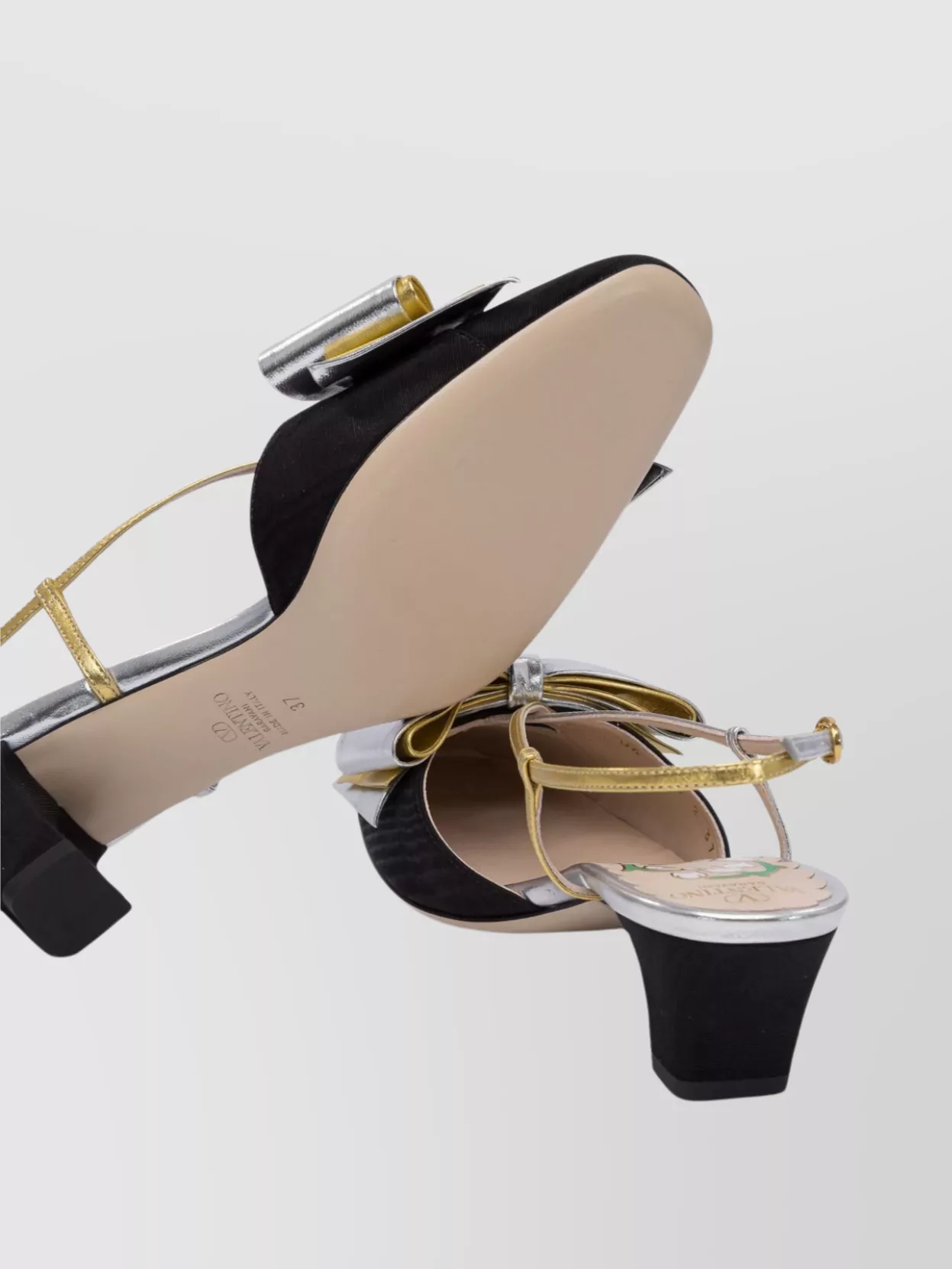 Valentino High-heeled Sandals With Slingback Strap And Bow