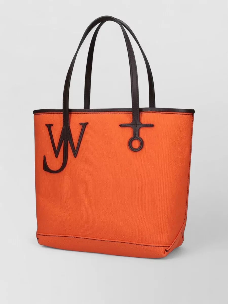 Jw Anderson Large Tote Bag Contrast Stitching Top Handles