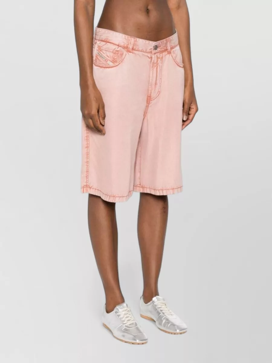 Diesel Viscose High-Rise Wide-Leg Knee-Length Bermuda Shorts