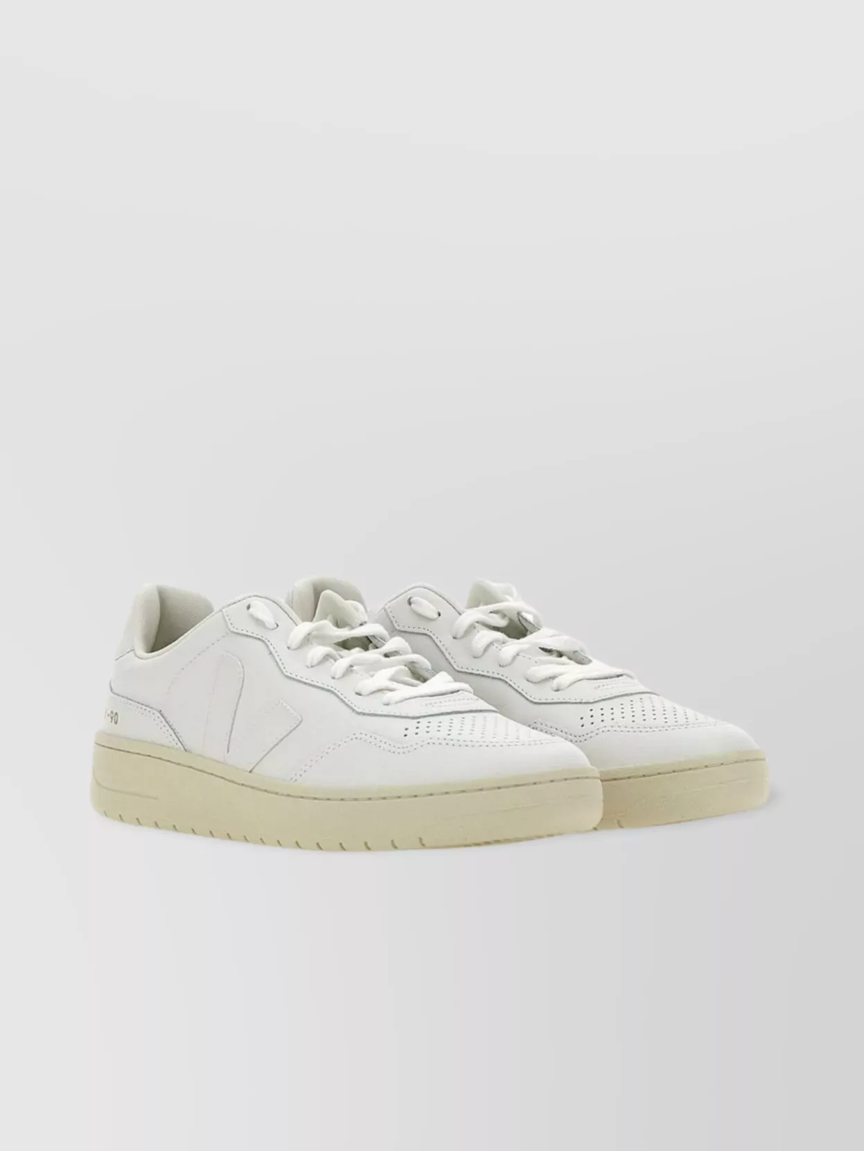Veja Organic Traced Leather Sneakers With 4Cm Outsole
