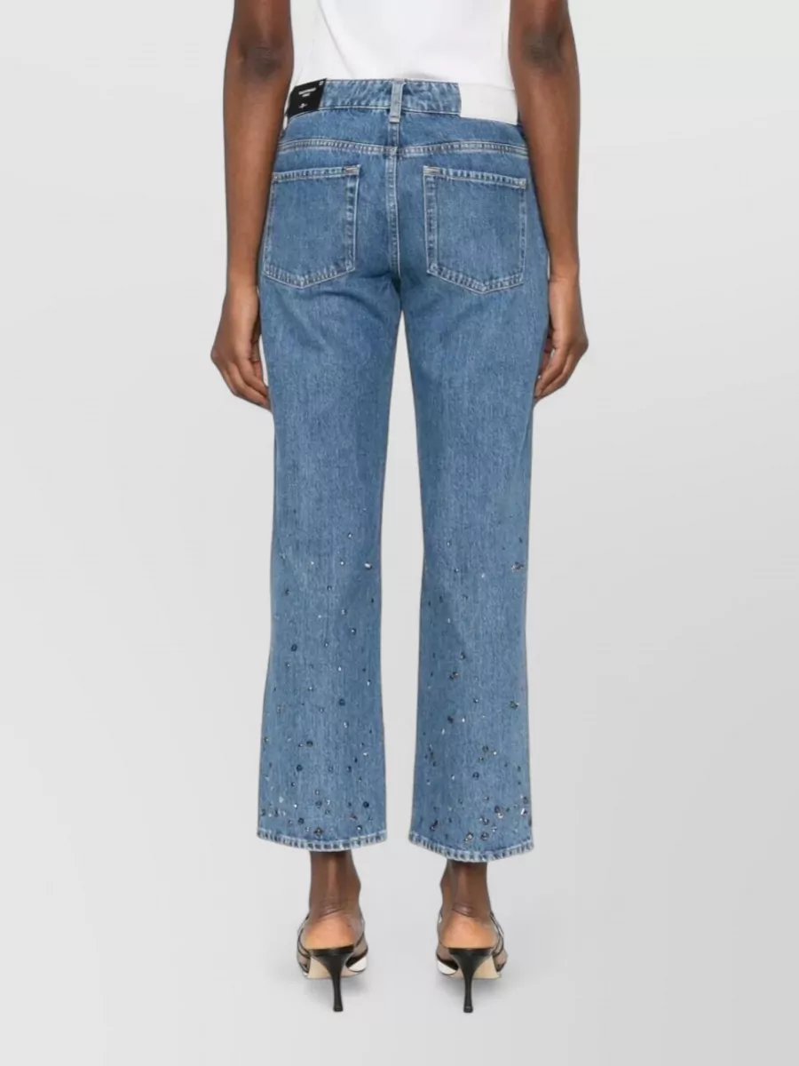 7 For All Mankind Calie Embellished Straight Leg Ankle Jeans