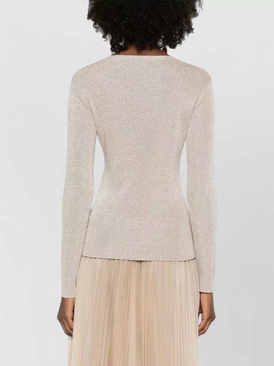 Fabiana Filippi Scoop Neck Fine Knit Ribbed Sweater