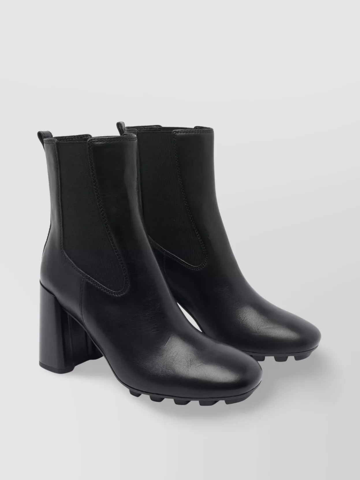 Hogan Pump Booties With Block Heel And Elastic Side Panels In Black