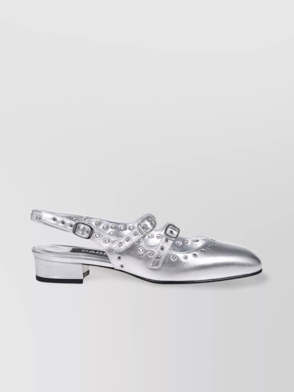 Carel Block Heel Slingback Studded Embellishments