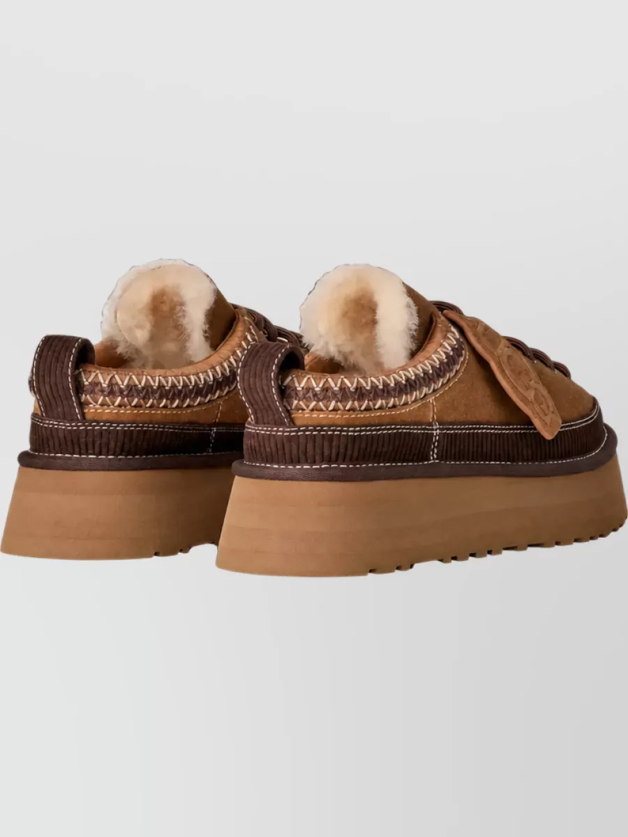 Ugg Leather Lace-Up Low-Top Sneakers