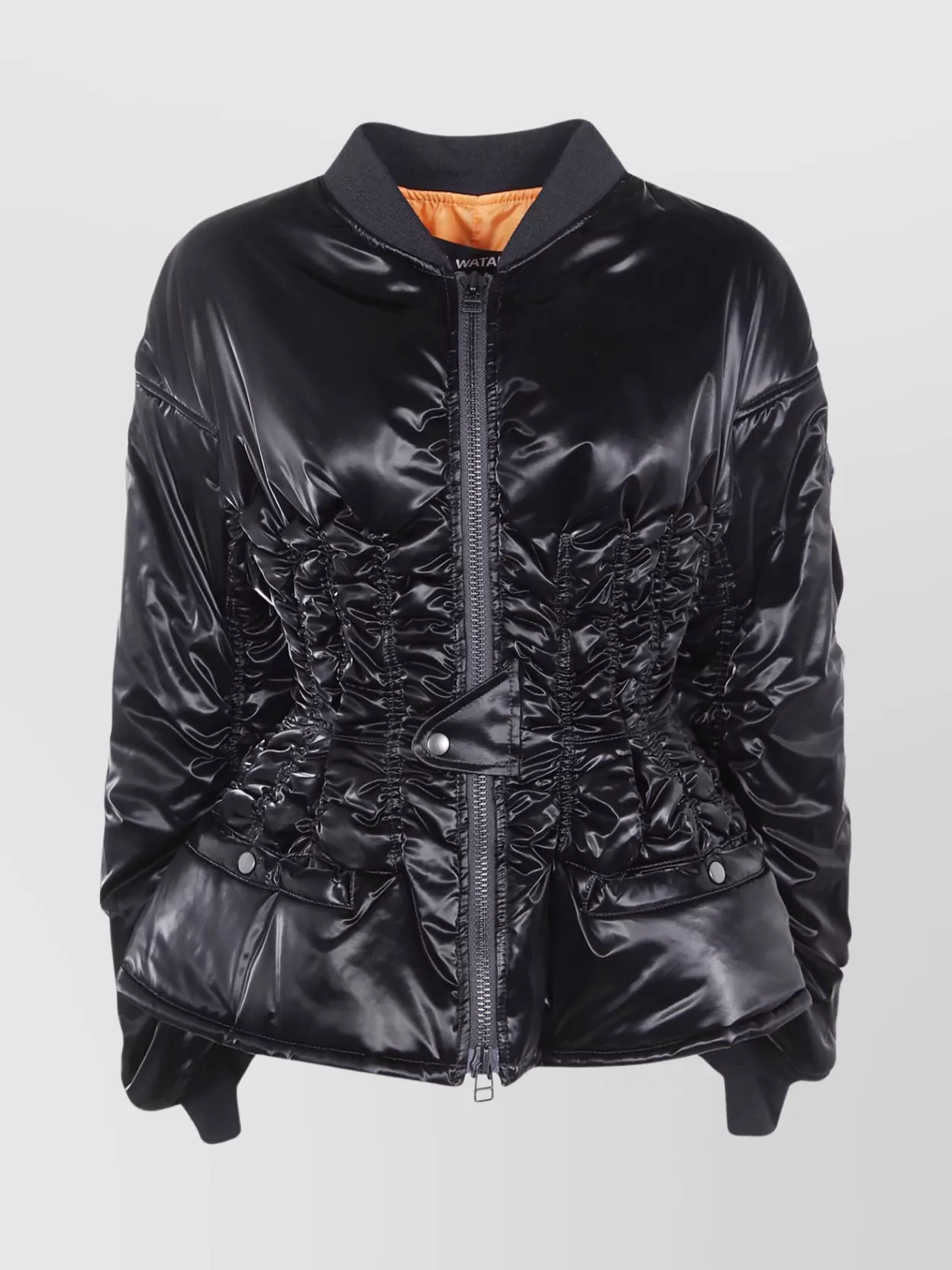 Junya Watanabe High-Shine Bomber Jacket Front Pockets