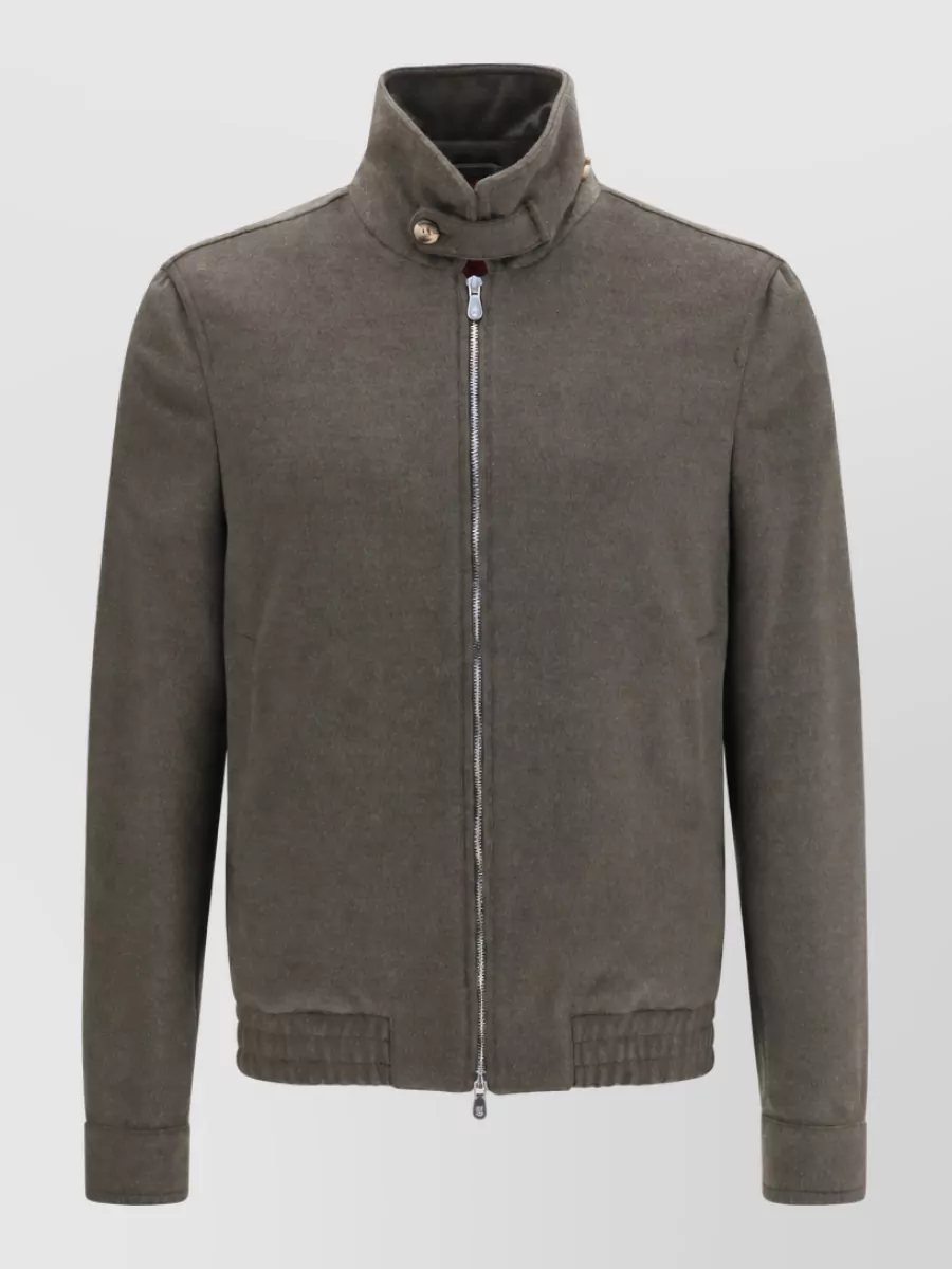 Brunello Cucinelli Merino Wool High Collar Zip Jacket