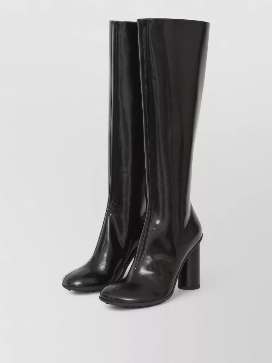 Bottega Veneta Knee High Lambskin Boots Cylindrical Heel
