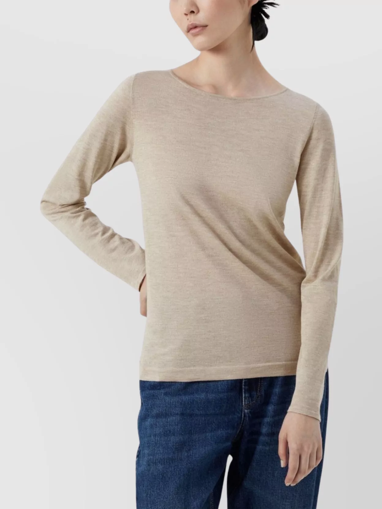 Brunello Cucinelli Boat Neck Cashmere-Silk Sweater
