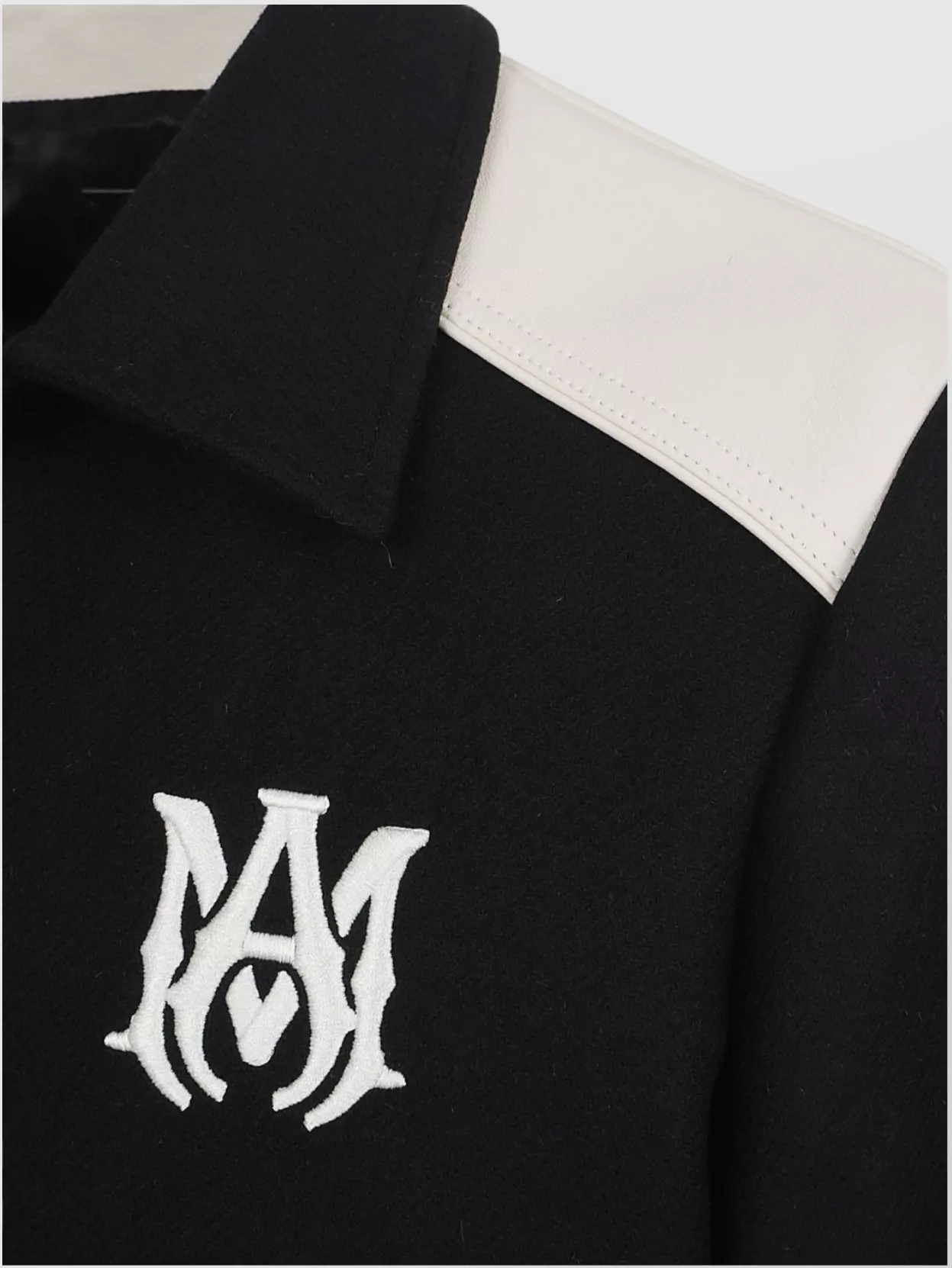 Amiri Varsity Jacket With Embroidered Logo And Contrasting Panels In Black