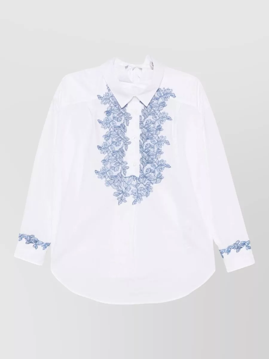Ermanno Firenze Cotton Embroidered Blouse