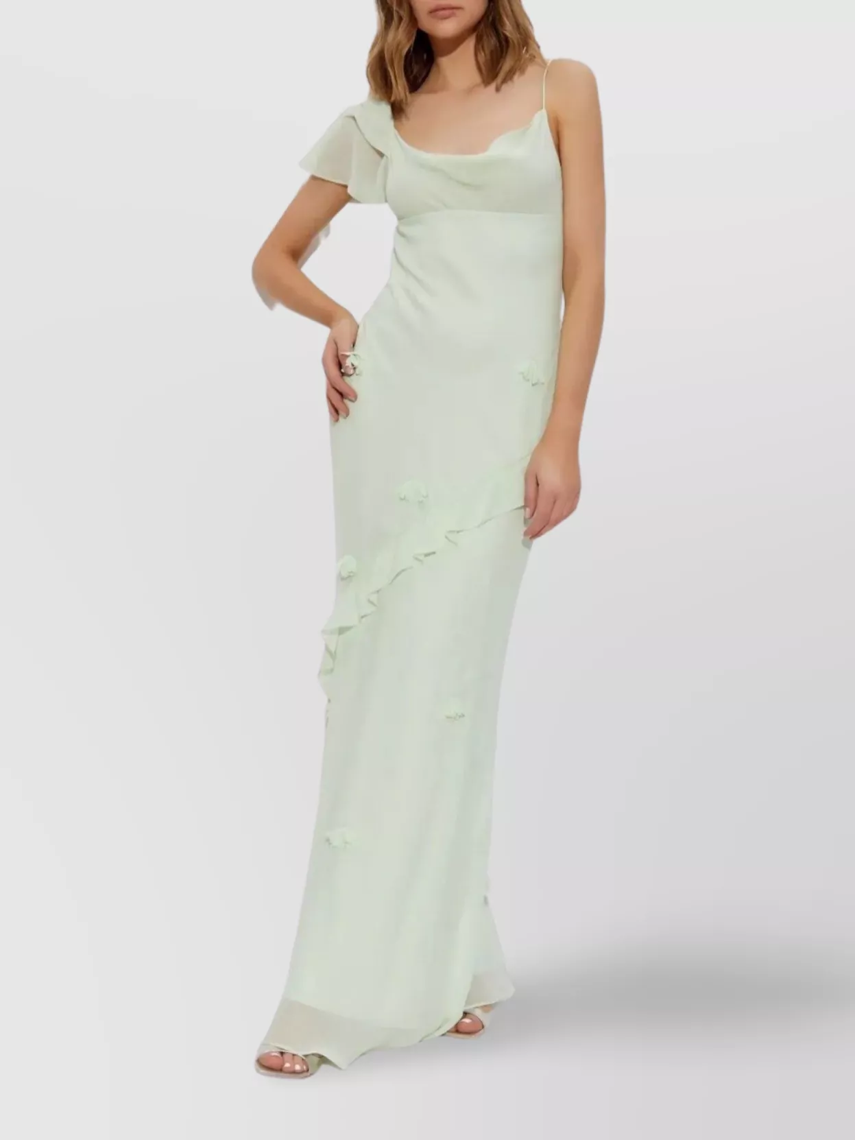 Self-Portrait Floral Appliqué Maxi Dress