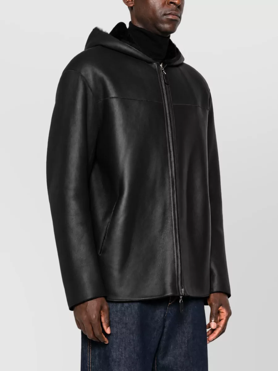 Emporio Armani Shearling Leather Jacket
