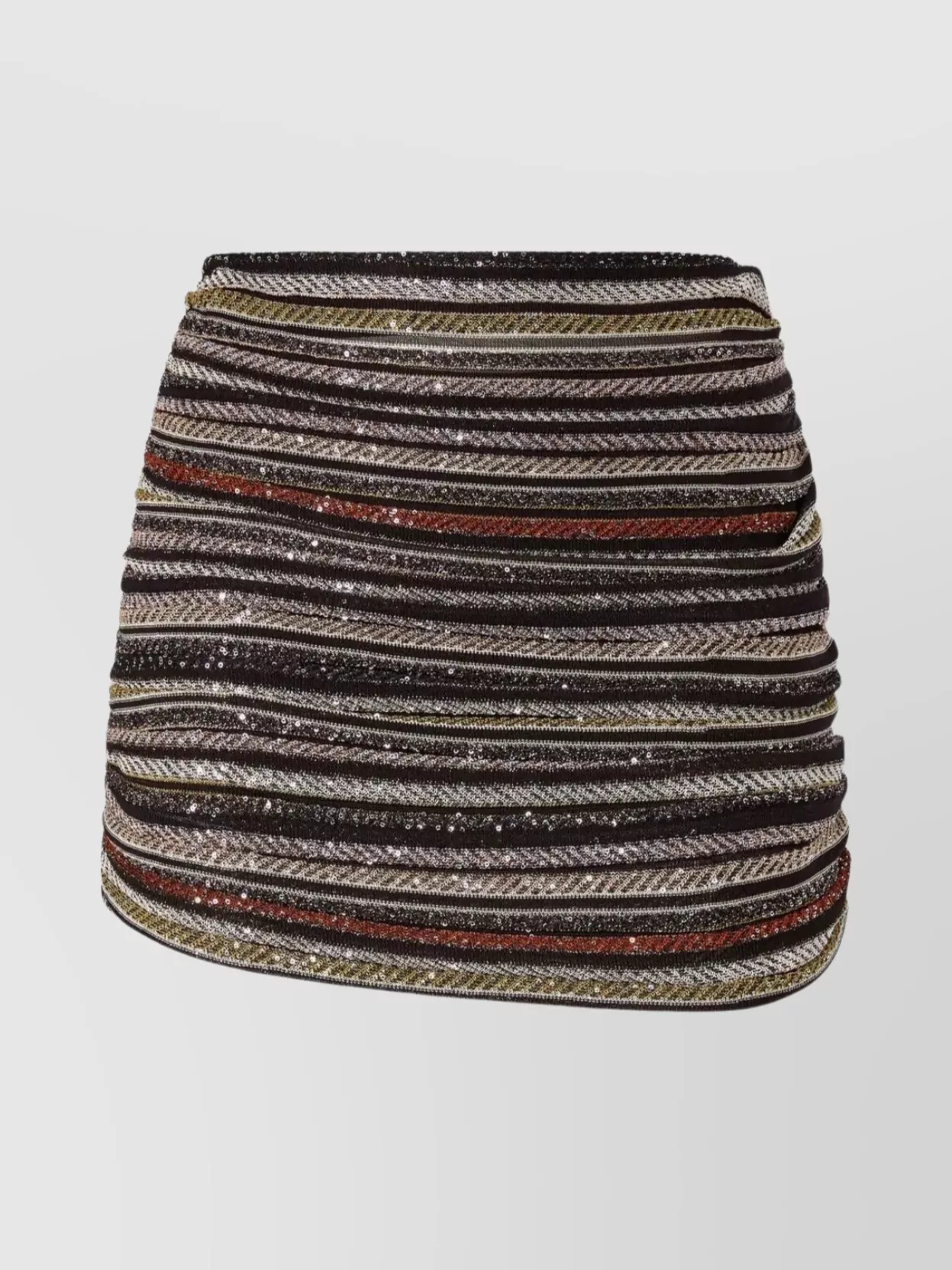 Missoni Striped Mini Skirt Glitter Finish In Black