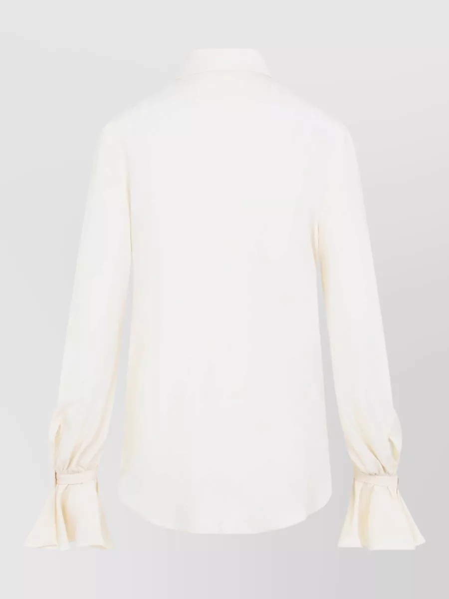 Alberta Ferretti Silk Crepe Ruffled Shirt
