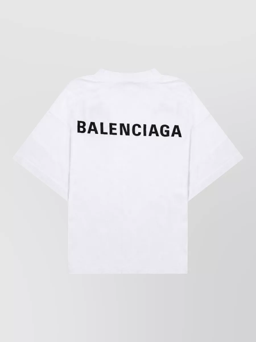 Balenciaga Logo Print Short Sleeve Crew Neck Top