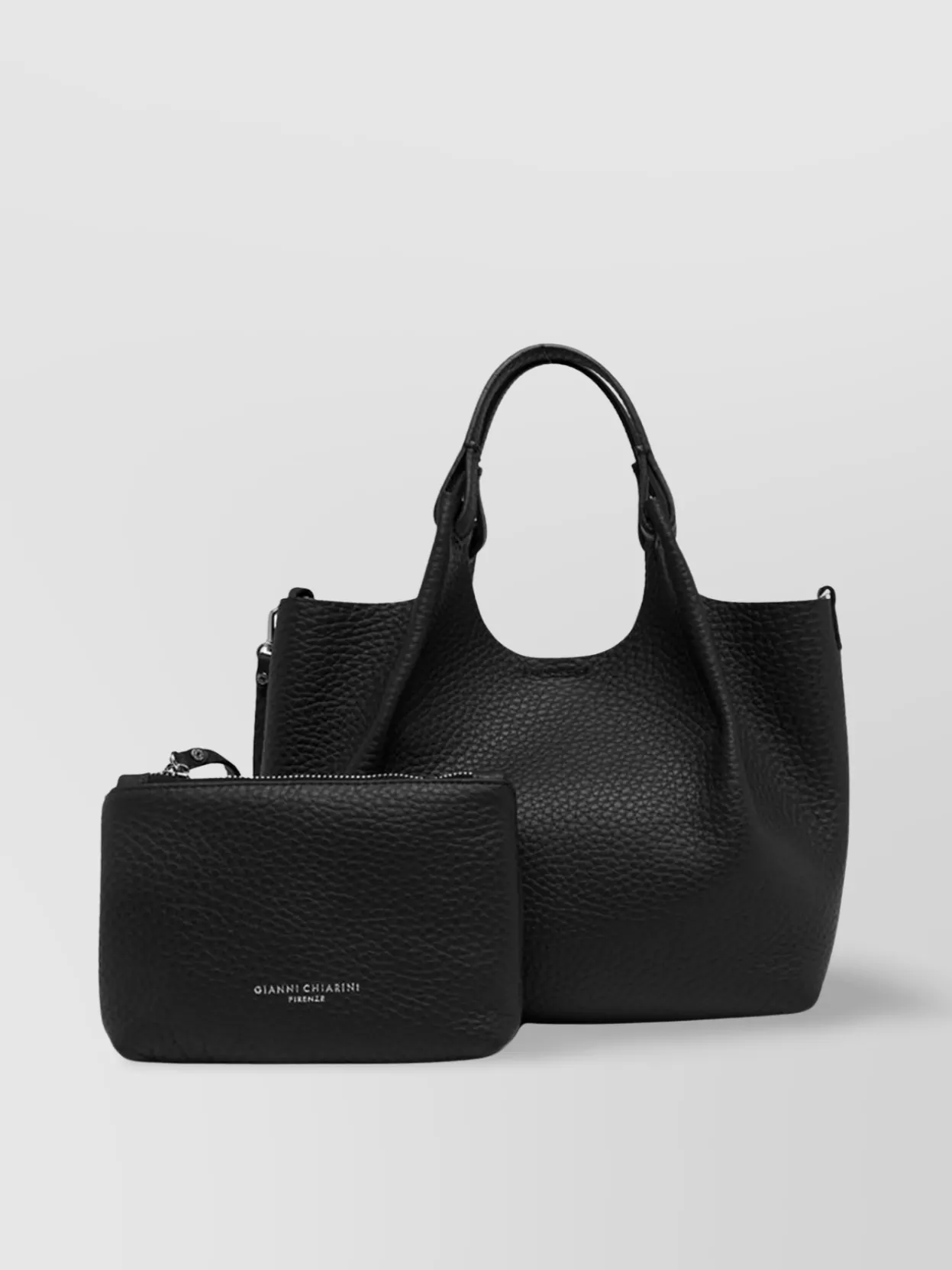 Gianni Chiarini Modern Leather Shoulder Bag With Dual Handles