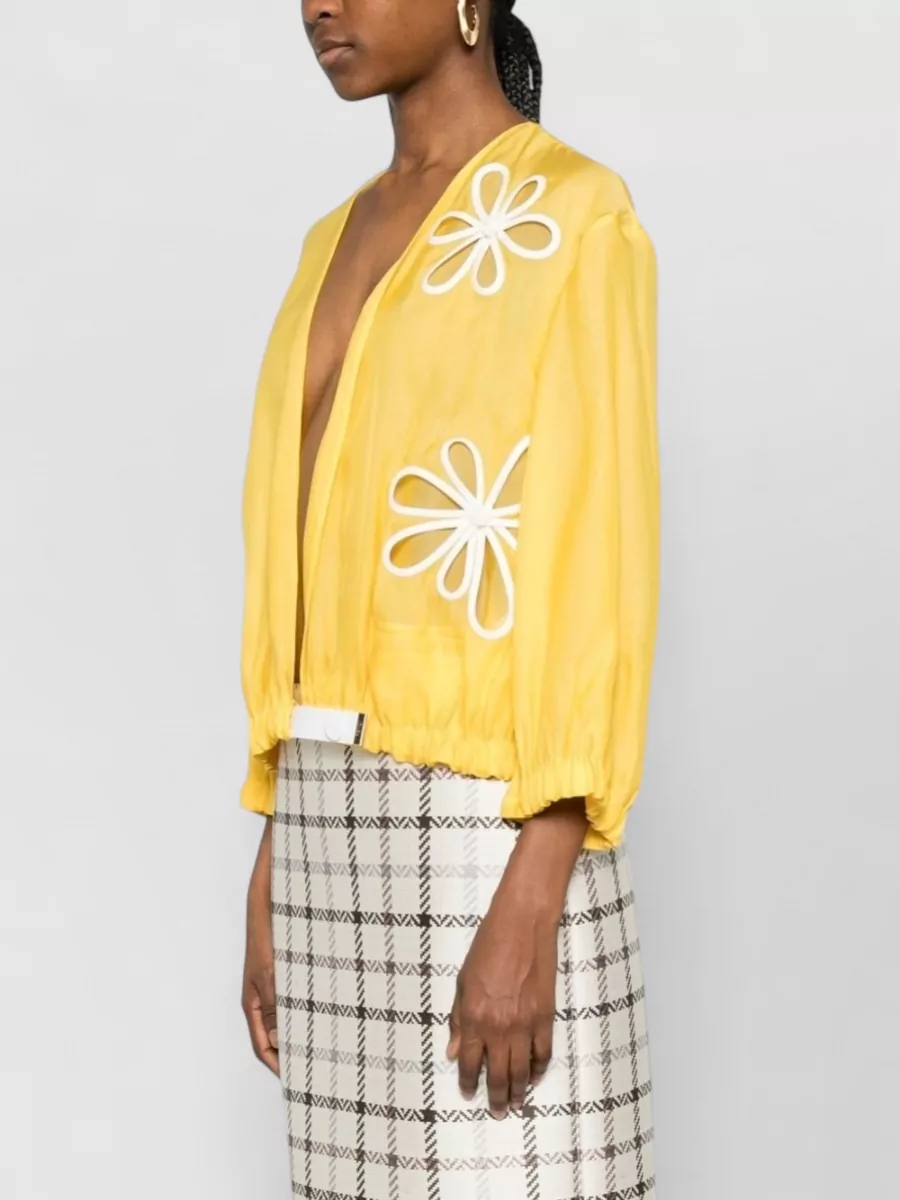 Fendi Silk Floral-Embroidered Blouson Jacket