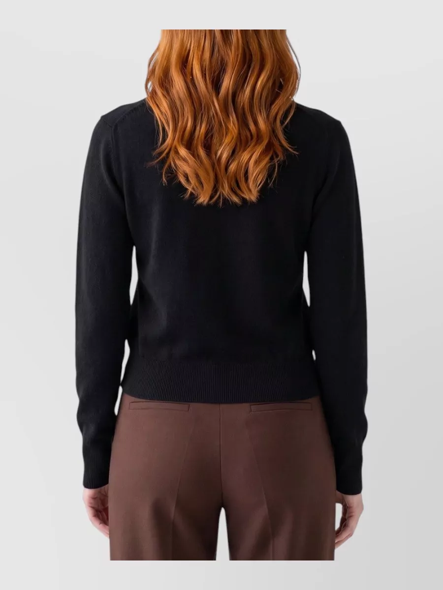 Federica Tosi Wool Cashmere Ribbed Cutout Cross-Neck Sweater