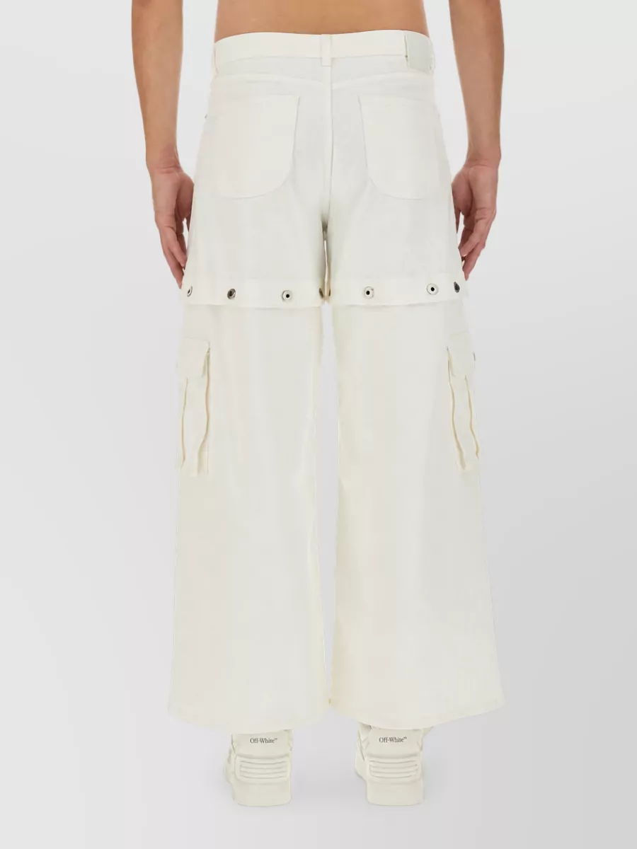 Off-White Cotton Cargo Shorts