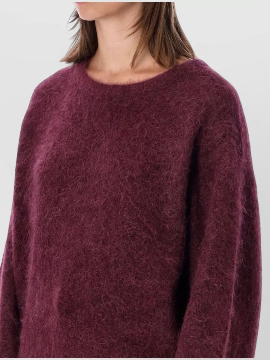 American Vintage Alpaca-Blend Cropped Loose-Fit Crew-Neck Sweater
