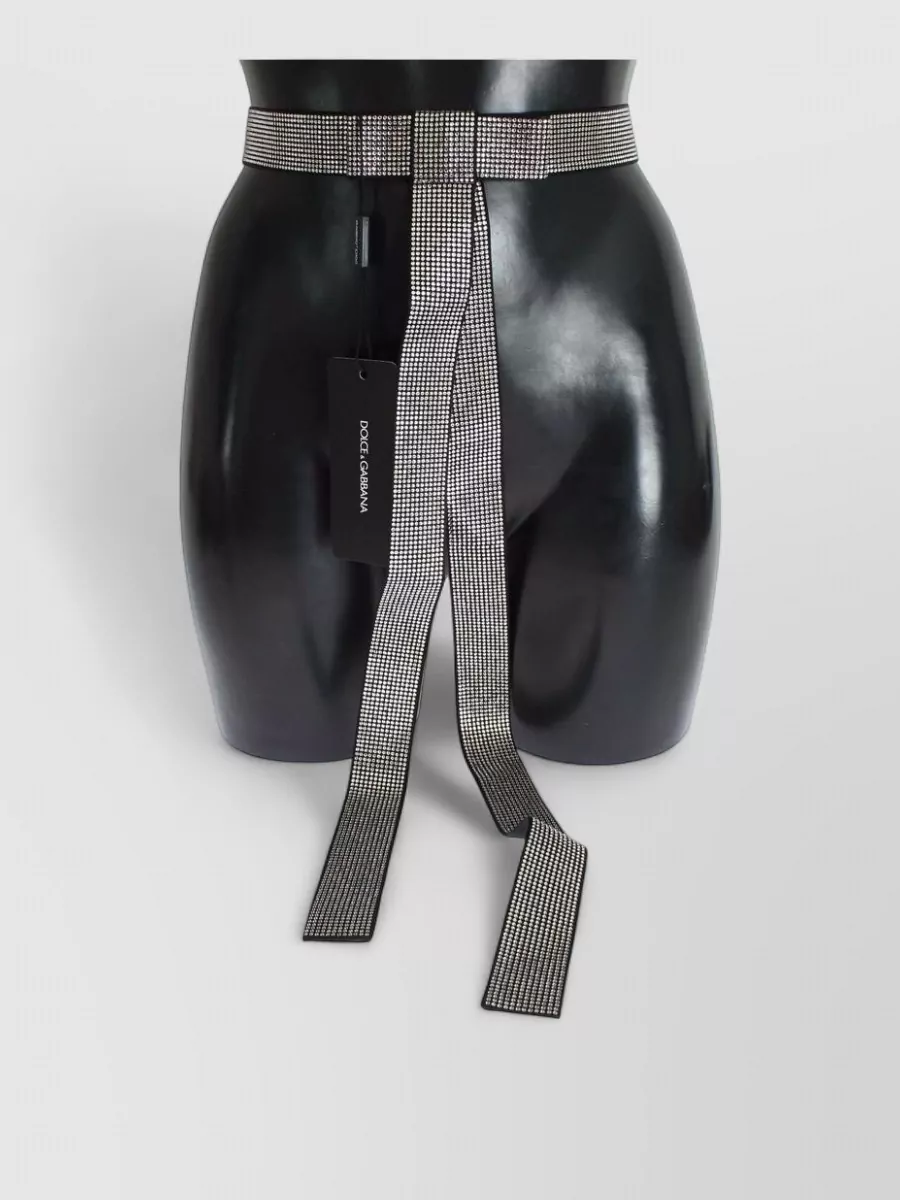 Dolce&Gabbana silk crystal-embellished bow waist belt