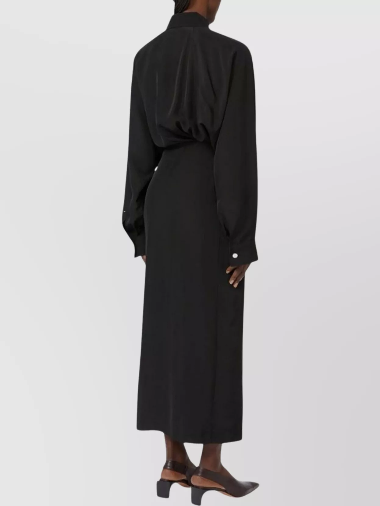 Sportmax Oversized Dress With Kimono Sleeves And Pleats