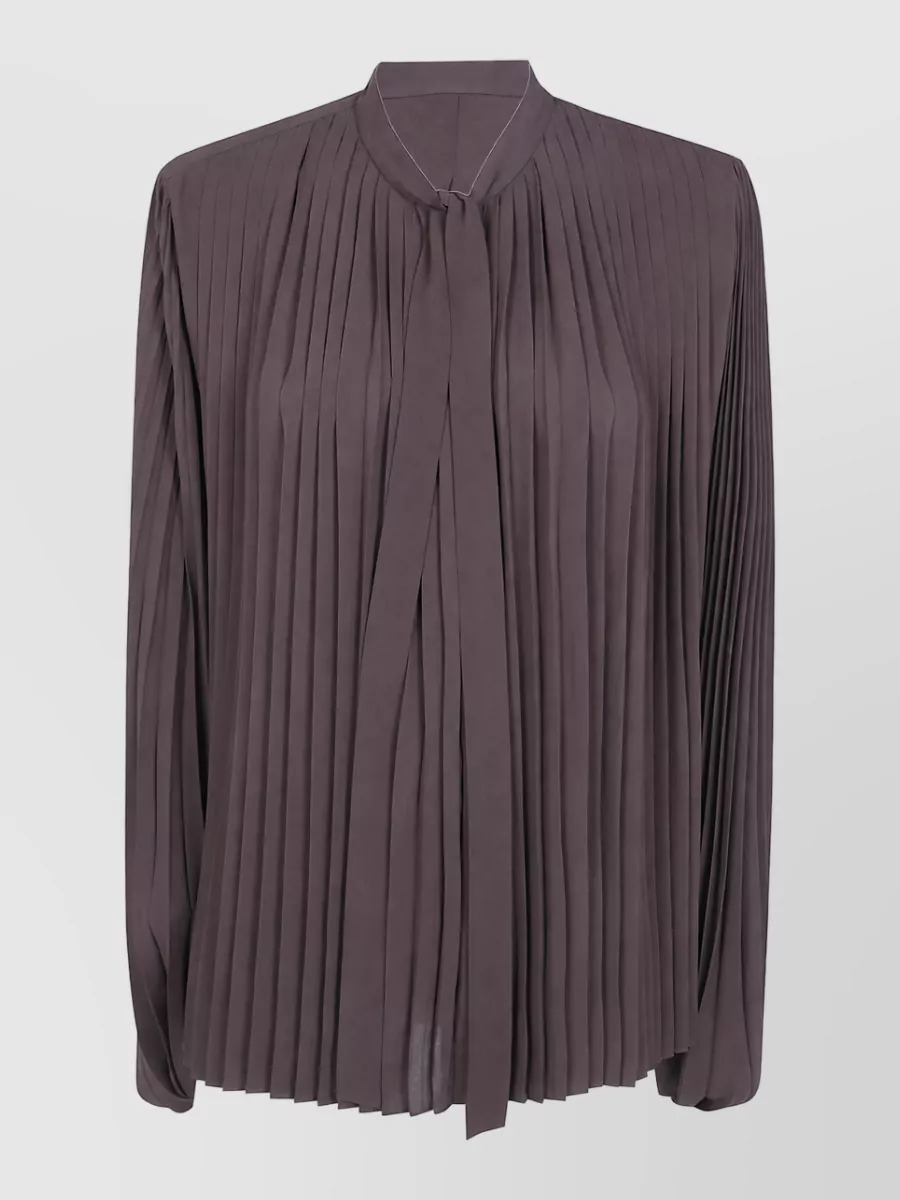Tom Ford viscose crepe de chine pleated lavalliere blouse
