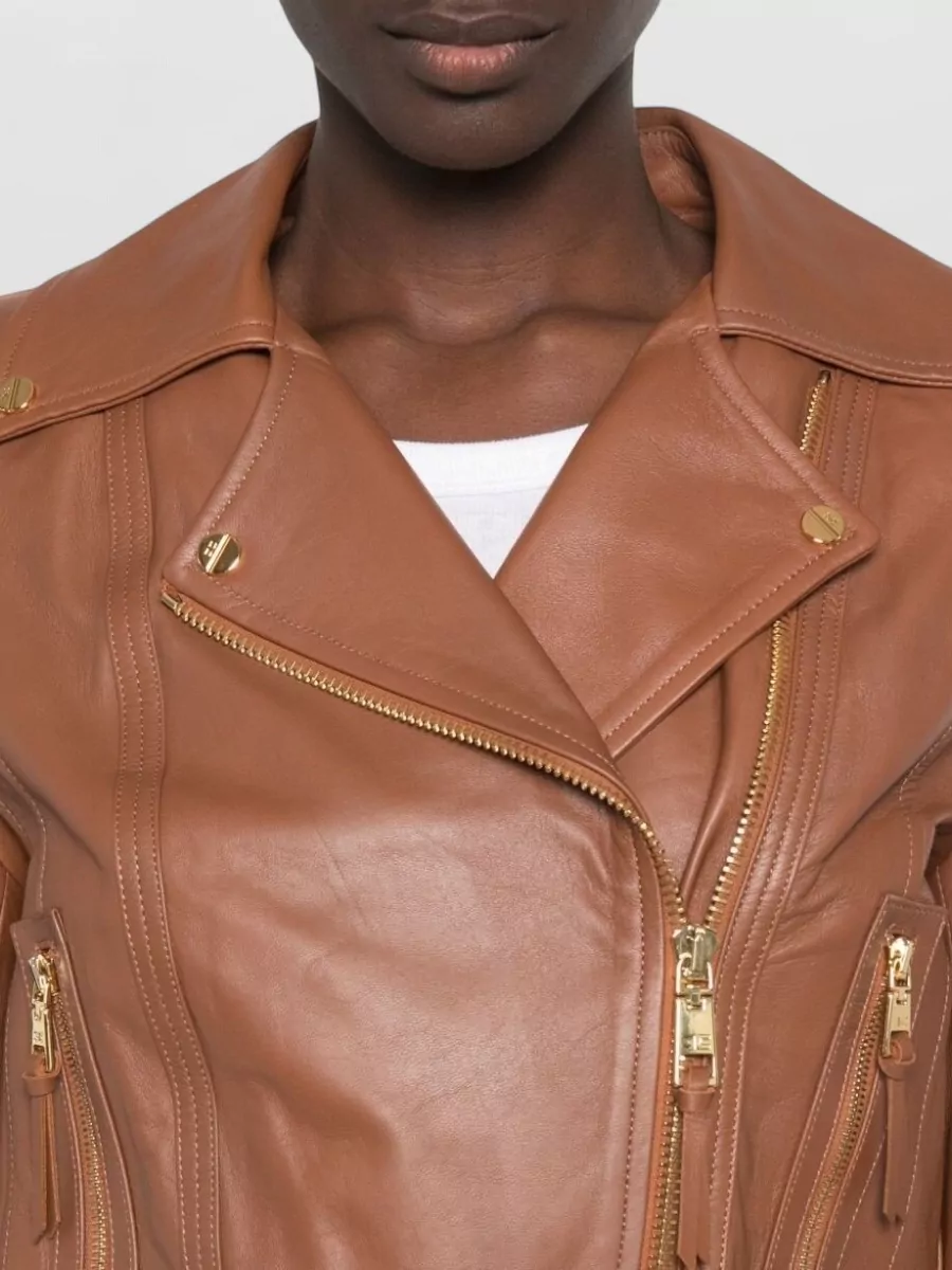 Elisabetta Franchi Leather Biker Jacket