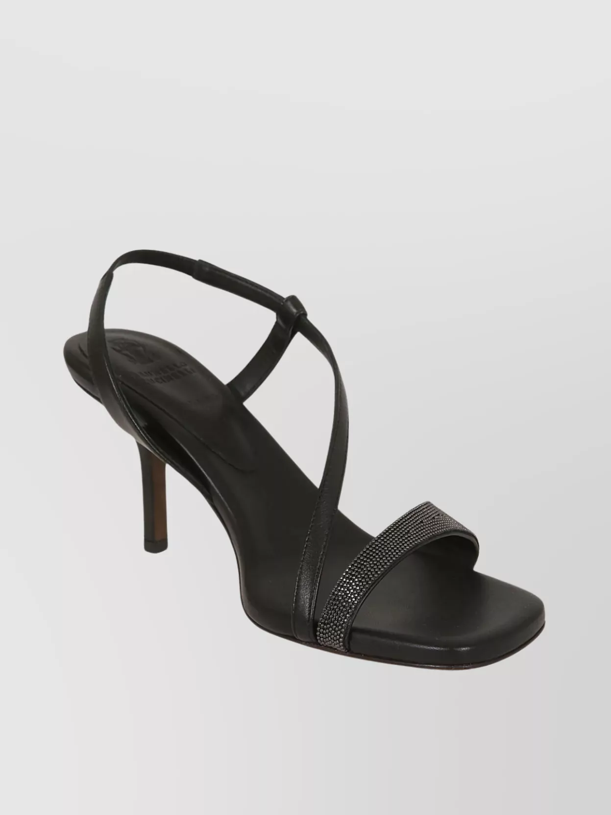 Shop Brunello Cucinelli Strappy Stiletto Heel Sandals With Textured Strap