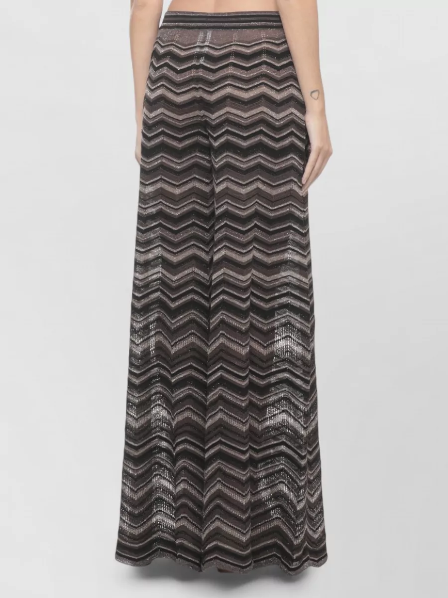 D.exterior Geometric Lurex Wide-Leg Trousers