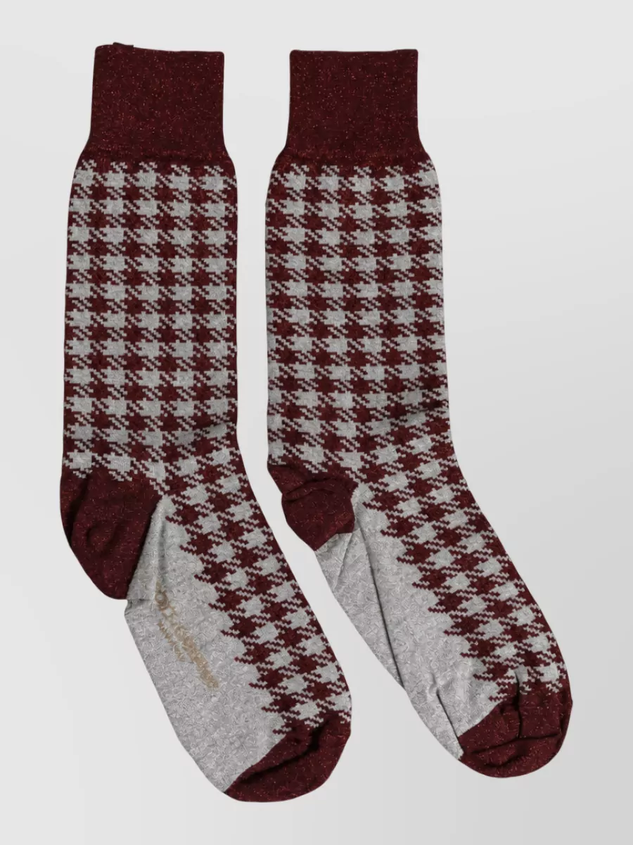 Dolce&Gabbana Houndstooth Mid Calf Socks