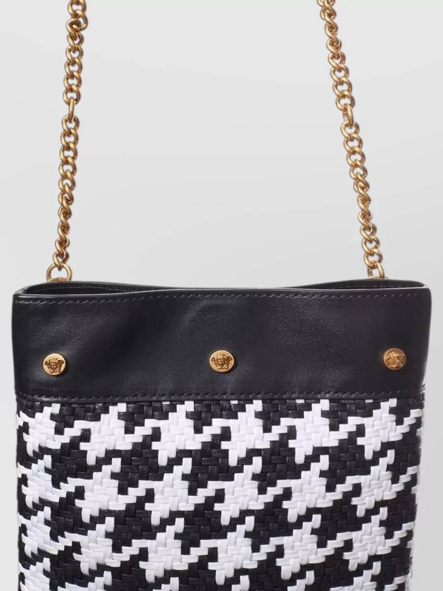 Versace La Medusa Leather Fringe Shoulder Bag