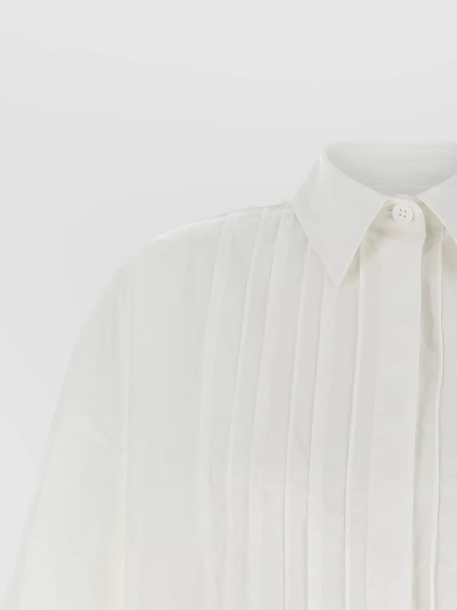 P.a.r.o.s.h. Pleated Asymmetric Cotton Shirt