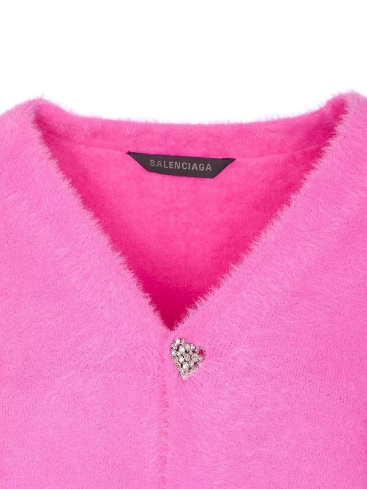 Balenciaga Cozy Cardigan Featuring Heart-shaped Buttons In Pink