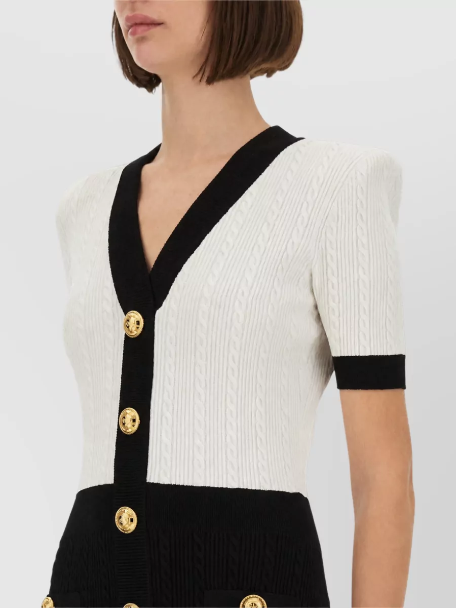 Balmain Two Tone Bodycon Mini Dress